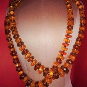 Vintage Necklace made in Germany double strand Orange Beads